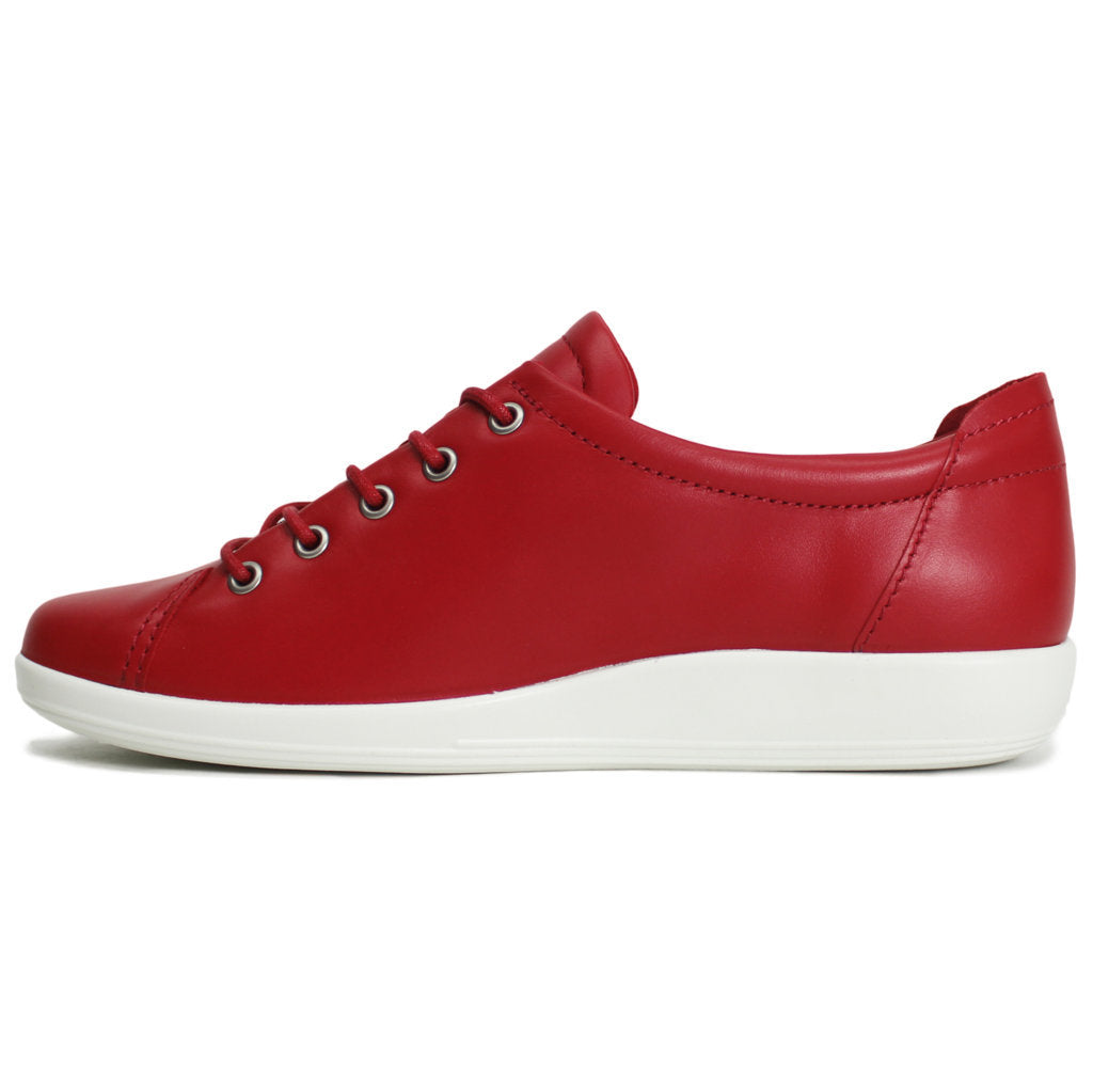 Ecco Soft 2.0 206503 Leather Womens Trainers#color_chili red