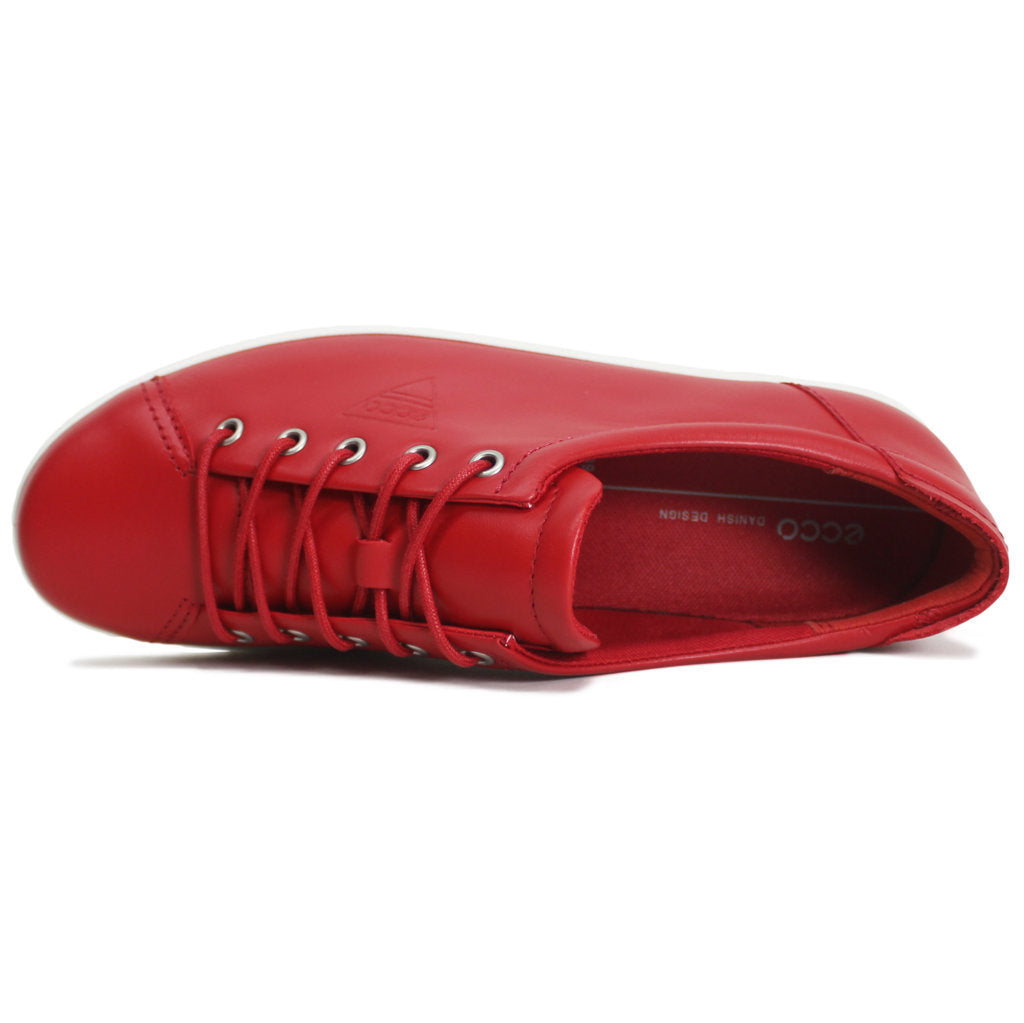 Ecco Soft 2.0 206503 Leather Womens Trainers#color_chili red