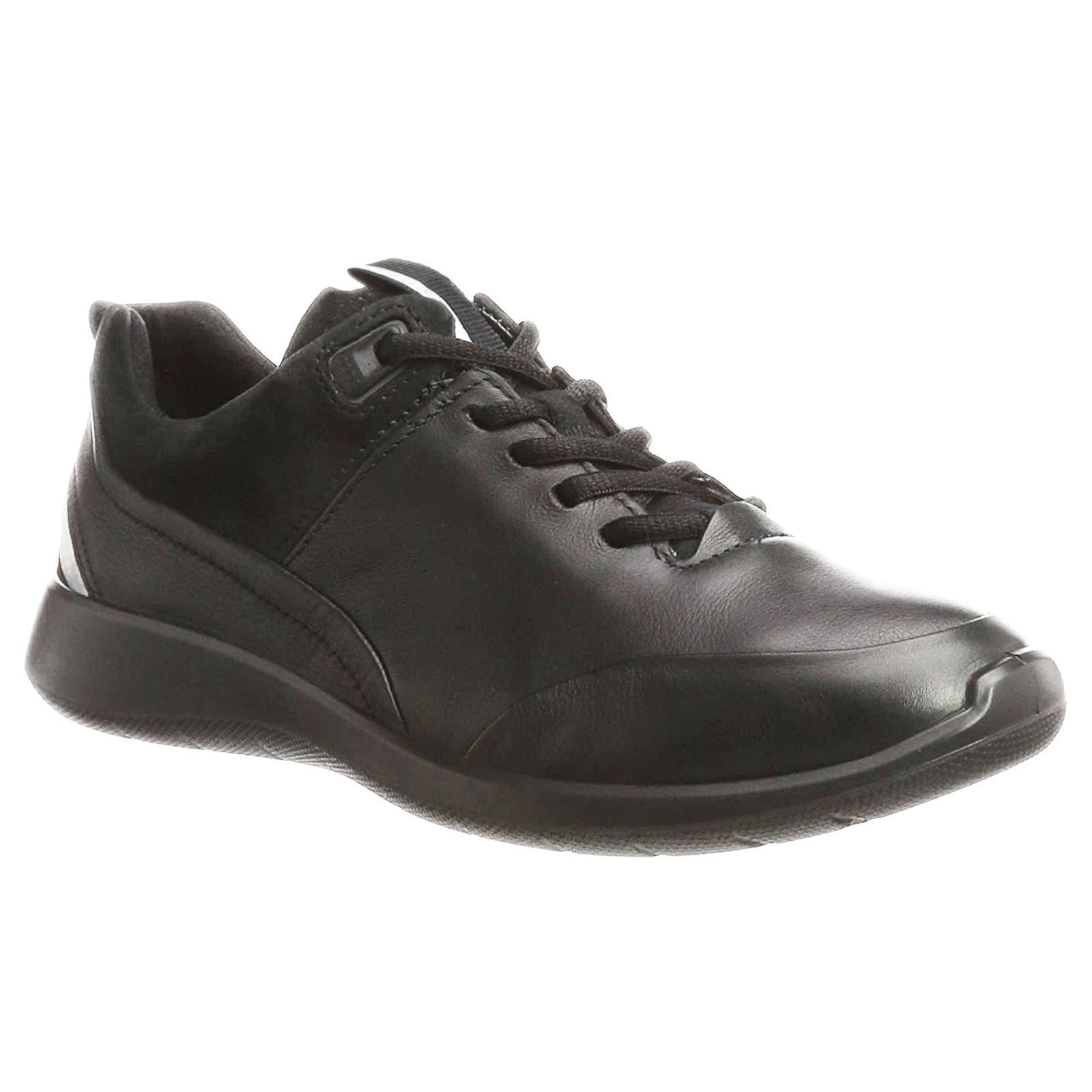 Ecco Soft 5 283113 Leather Womens Trainers#color_black