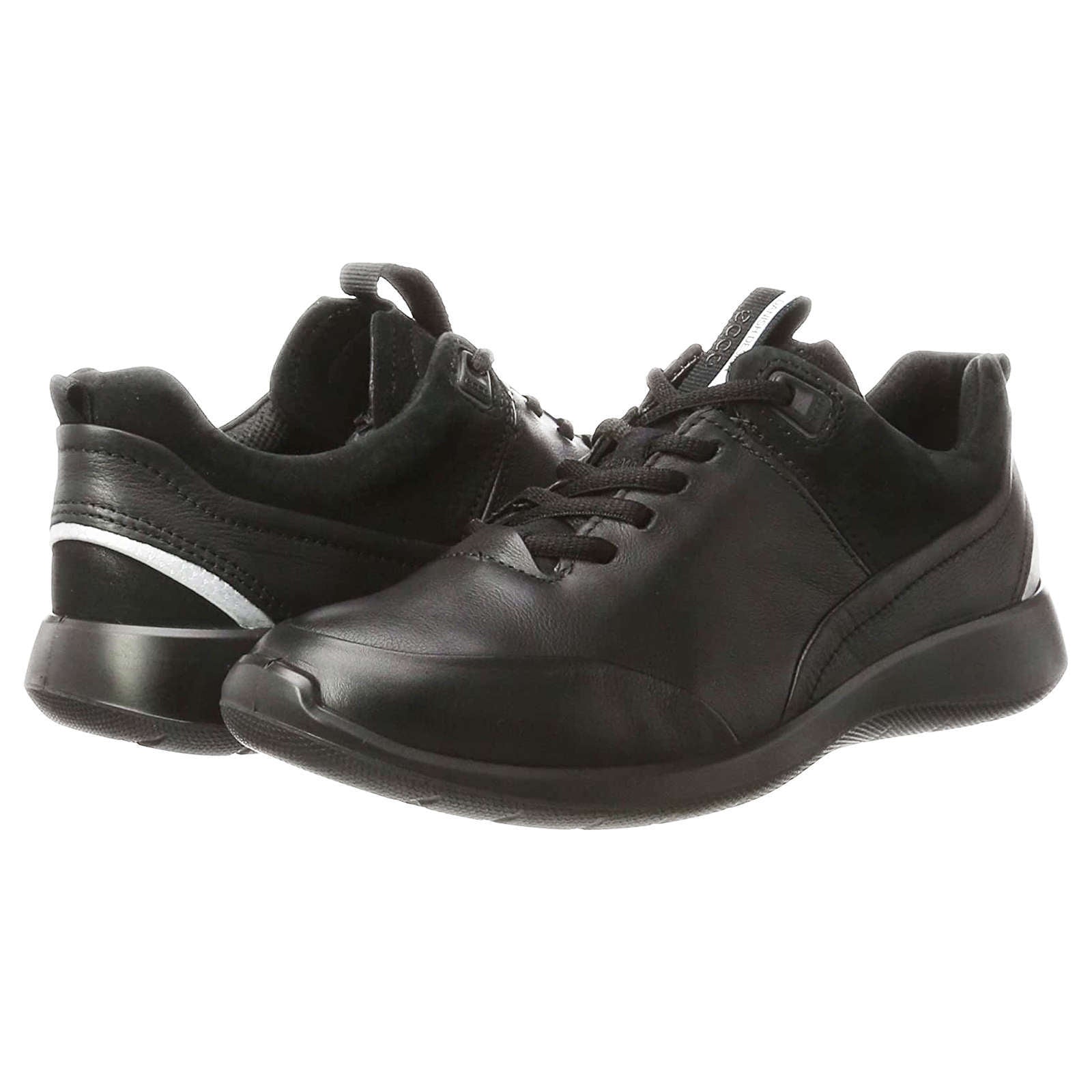 Ecco Soft 5 283113 Leather Womens Trainers#color_black