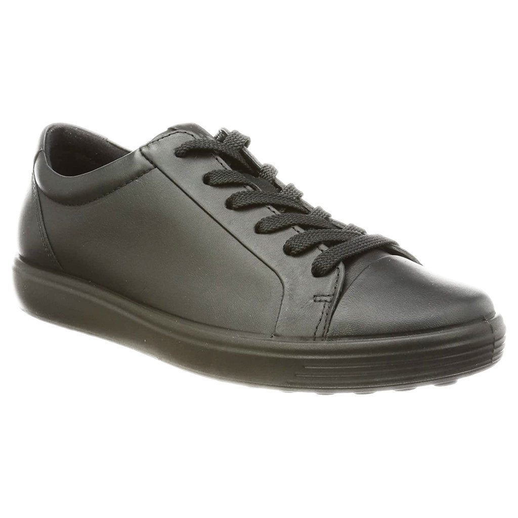 Ecco Soft 7 470303 Leather Womens Trainers#color_black
