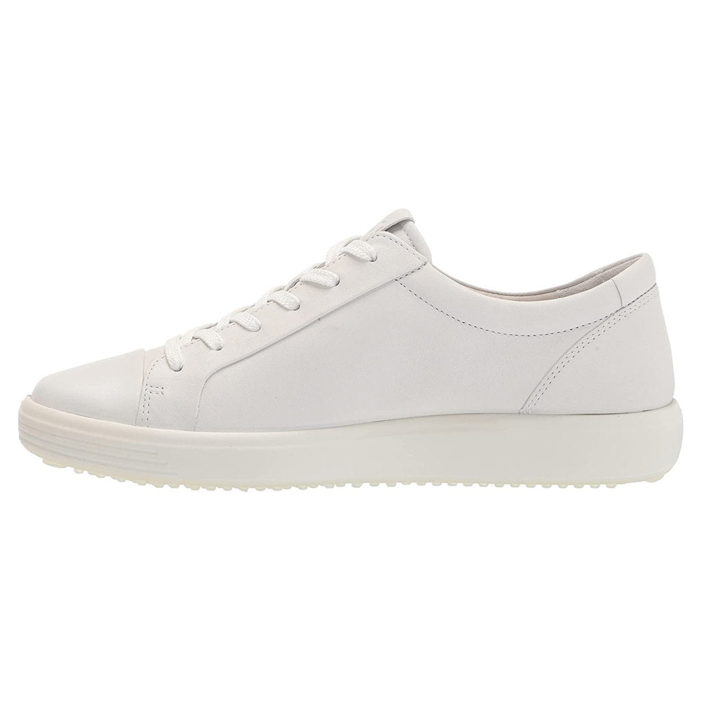 Ecco Soft 7 470303 Leather Womens Trainers#color_white