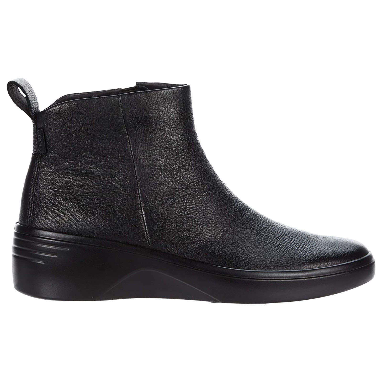 Ecco Soft 7 Wedge Leather Womens Boots#color_black