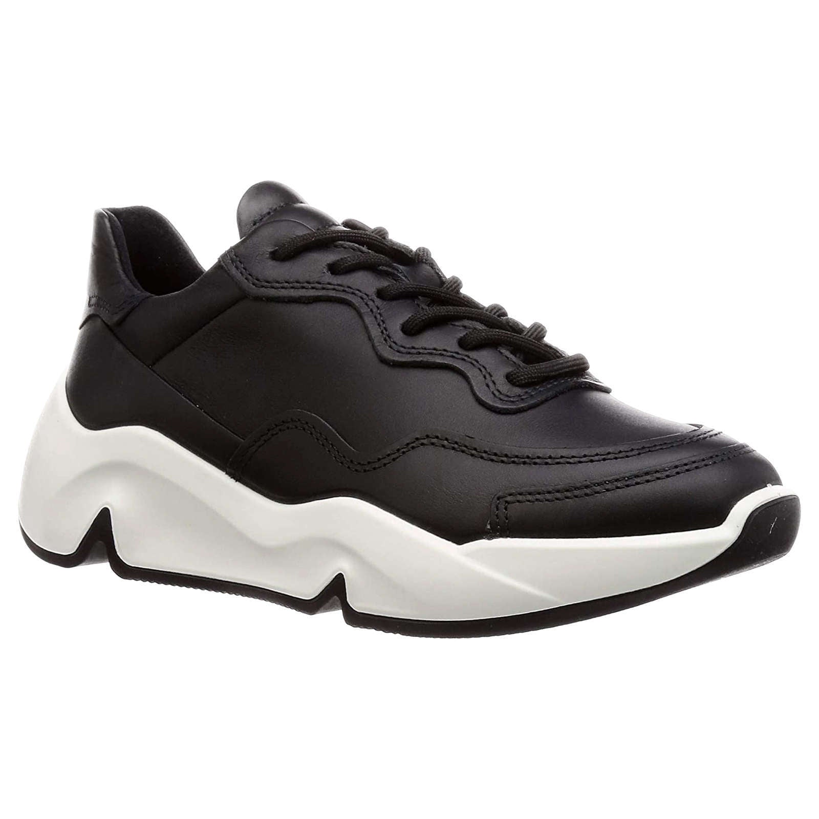 Ecco Chunky Sneaker Leather Womens Trainers#color_black