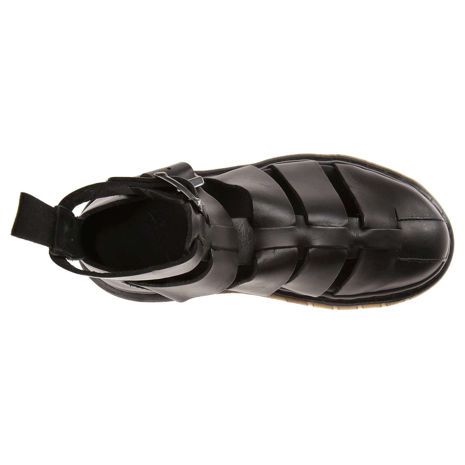 Dr. Martens Geraldo Brando Ankle Strap Leather Unisex Sandals#color_black