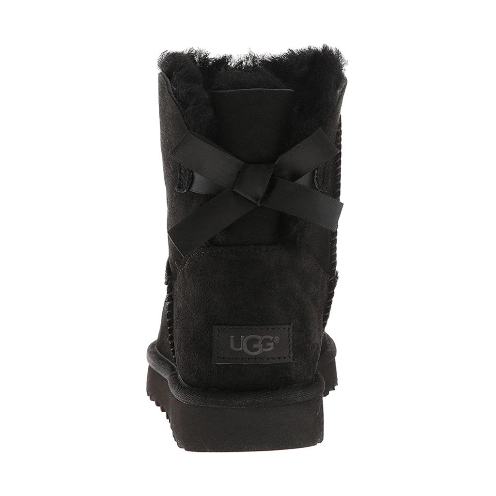 Ugg Australia Mini Bailey Bow II Suede Womens Boots#color_black