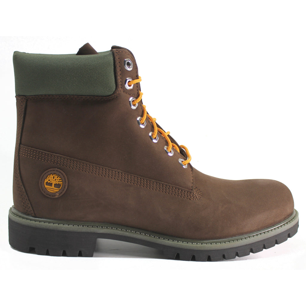 Timberland Premium 6 Inch Nubuck Mens Boots#color_dark brown orange