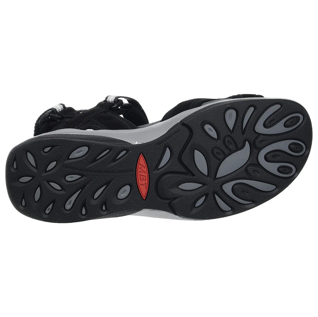 MBT Saba Nubuck Leather Women's Open-Toe Sandals#color_black