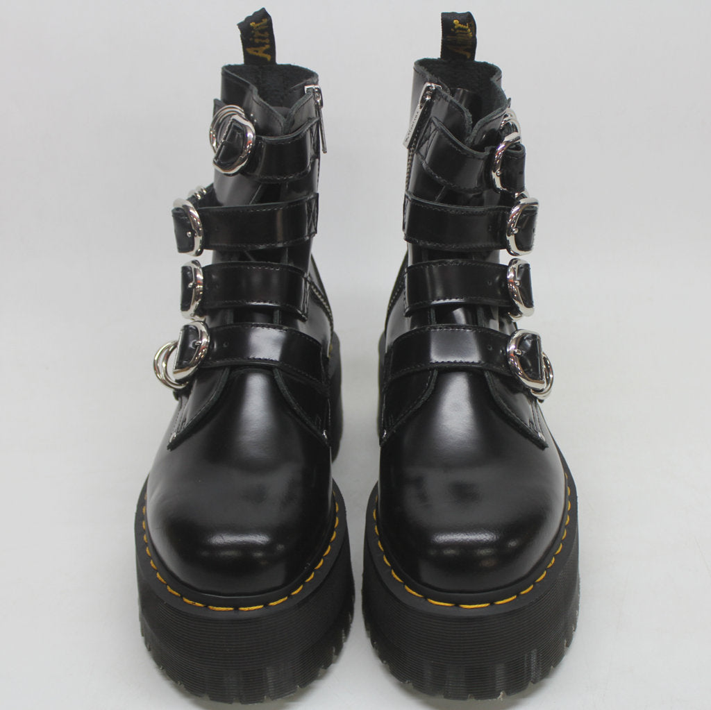Dr. Martens Womens Boots Jadon Max Hardware Buckles Side Zip Ankle Leather - UK 7