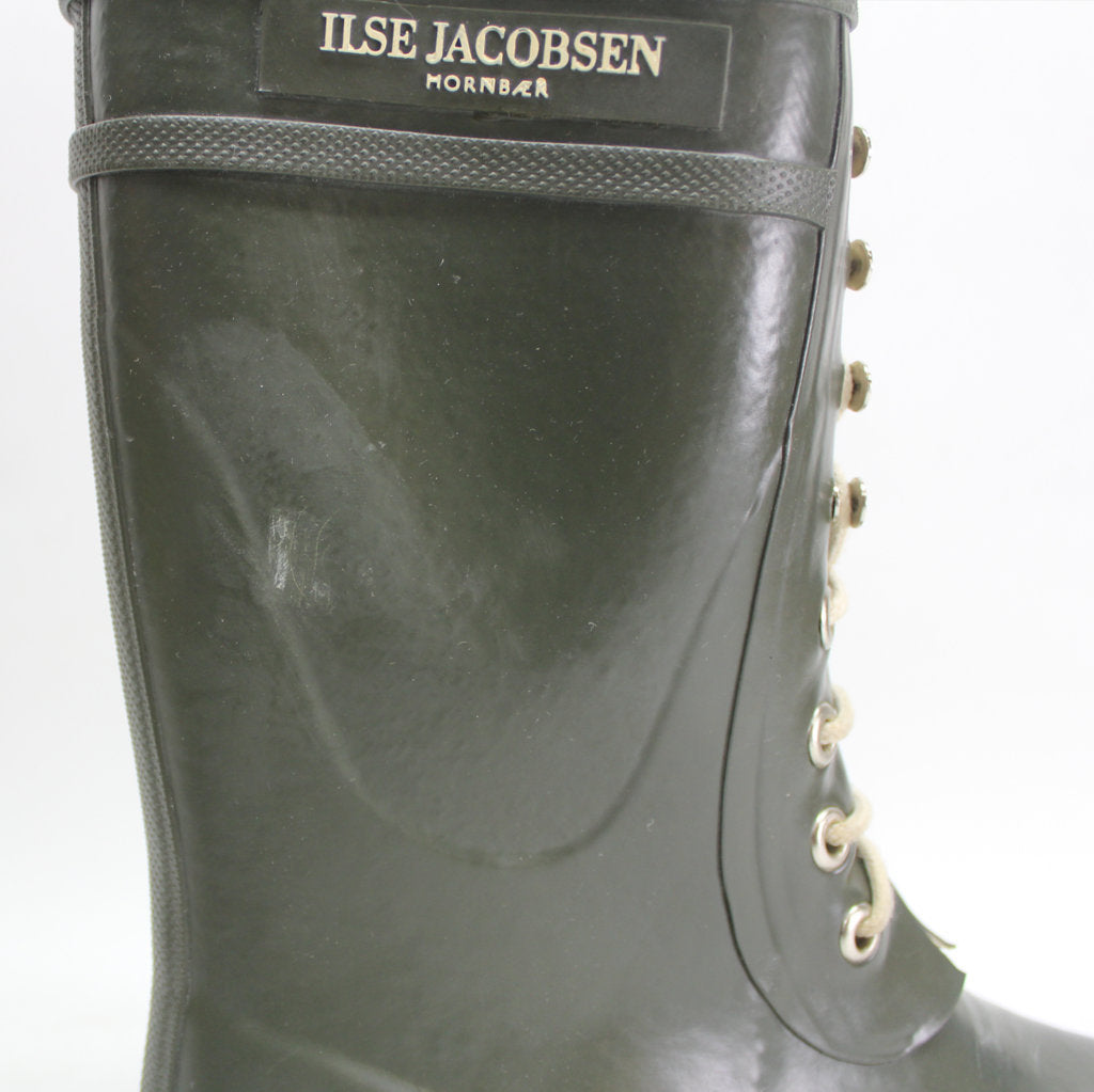 Ilse Jacobsen Womens Boots Rub15 Casual Lace-Up Mid Calf Wellington Rubber - UK 7.5