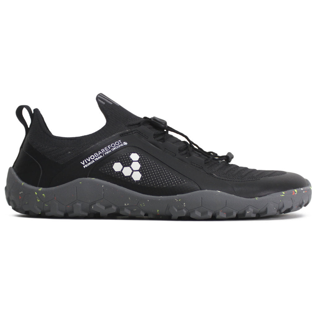 Vivobarefoot Primus Trail Knit FG Textile Synthetic Mens Trainers#color_obsidian grey
