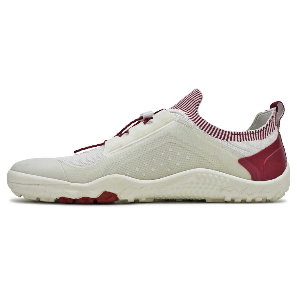 Vivobarefoot Primus Trail Knit FG Textile Synthetic Mens Trainers#color_limestone red rumba
