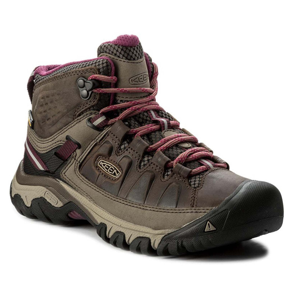 Keen Targhee III Mid Waterproof Leather Women's Hiking Boots#color_weiss boysenberry