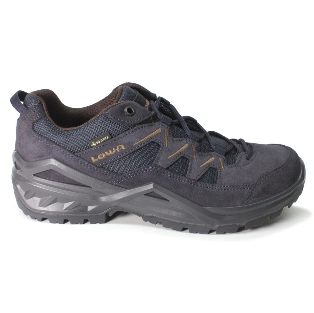 Lowa Sirkos Evo GTX LO Suede Leather Men's Hiking Shoes#color_navy brown