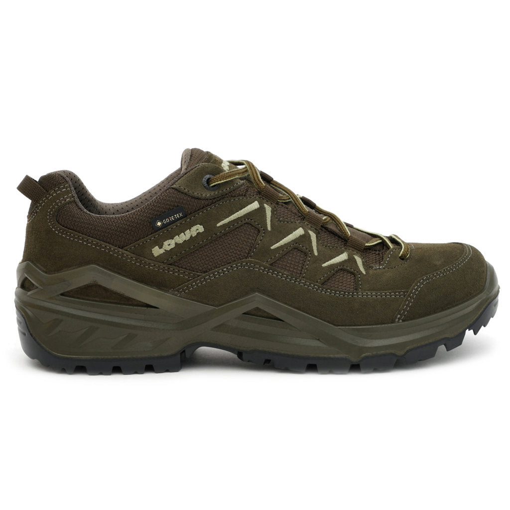 Lowa Sirkos Evo GTX LO Suede Leather Men's Hiking Shoes#color_olive avocado