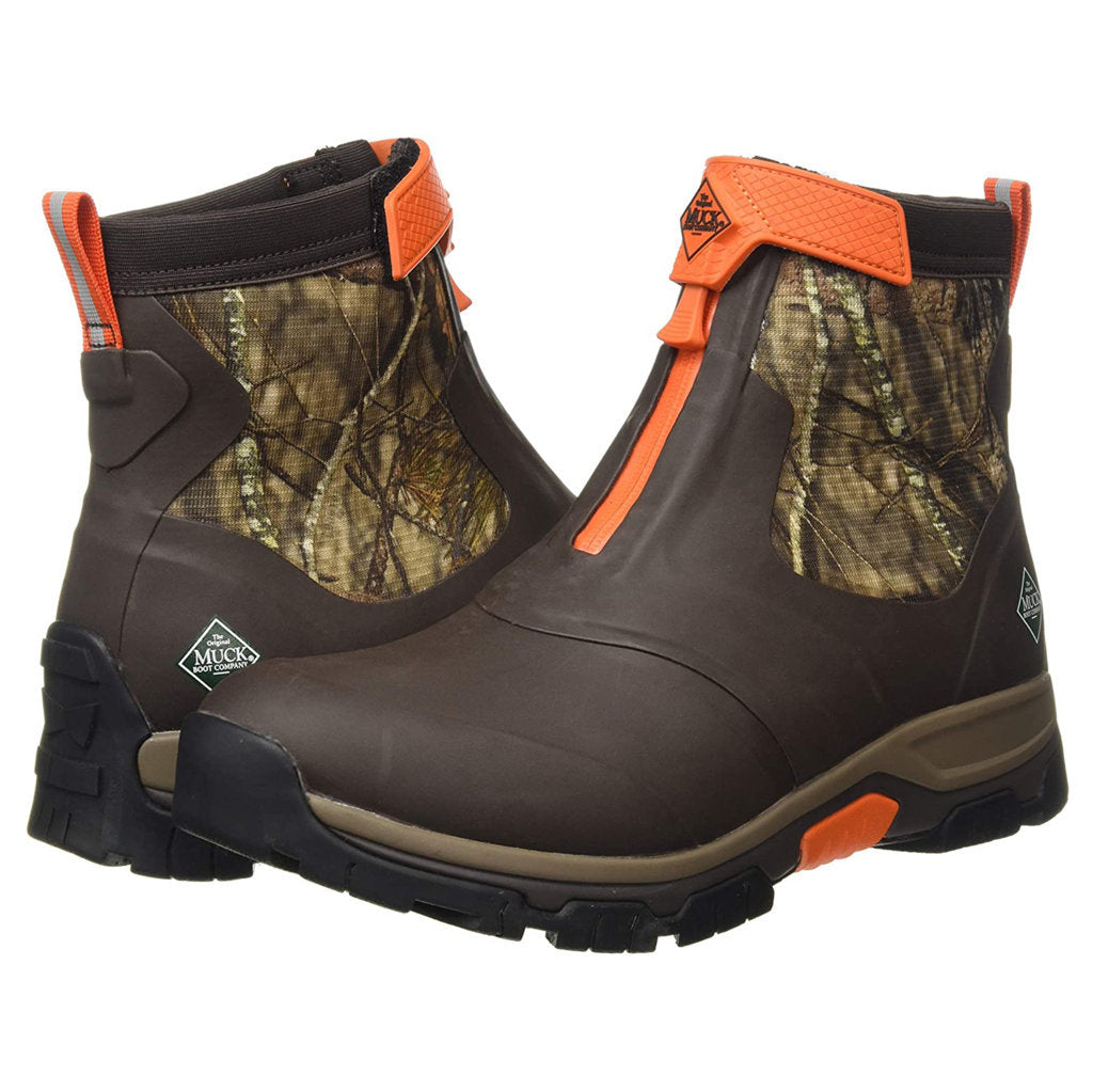 Muck Apex Mid Zip Rubber Synthetic Mens Boots#color_brown mossy oak