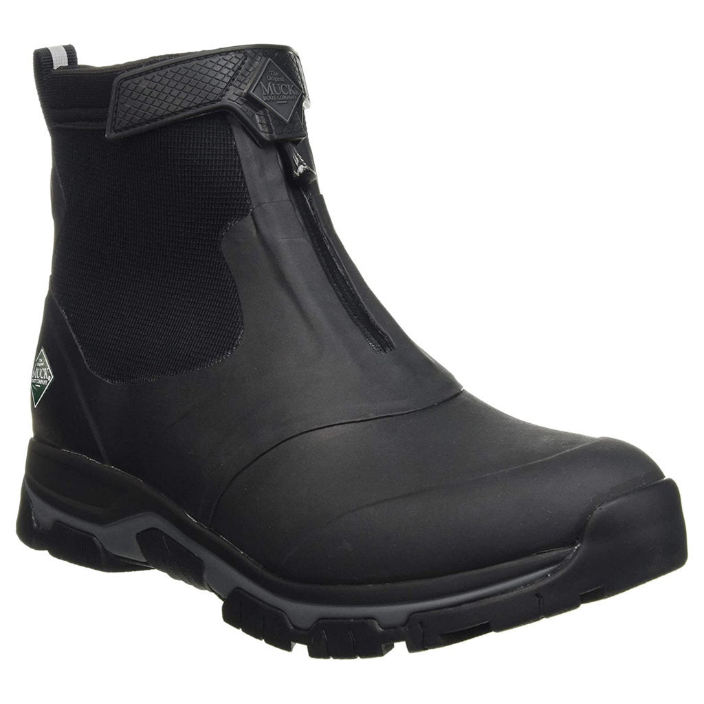 Muck Apex Mid Zip Rubber Synthetic Mens Boots#color_black grey