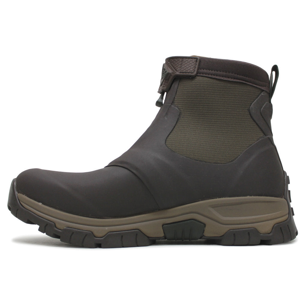 Muck Apex Mid Zip Rubber Synthetic Mens Boots#color_dark brown