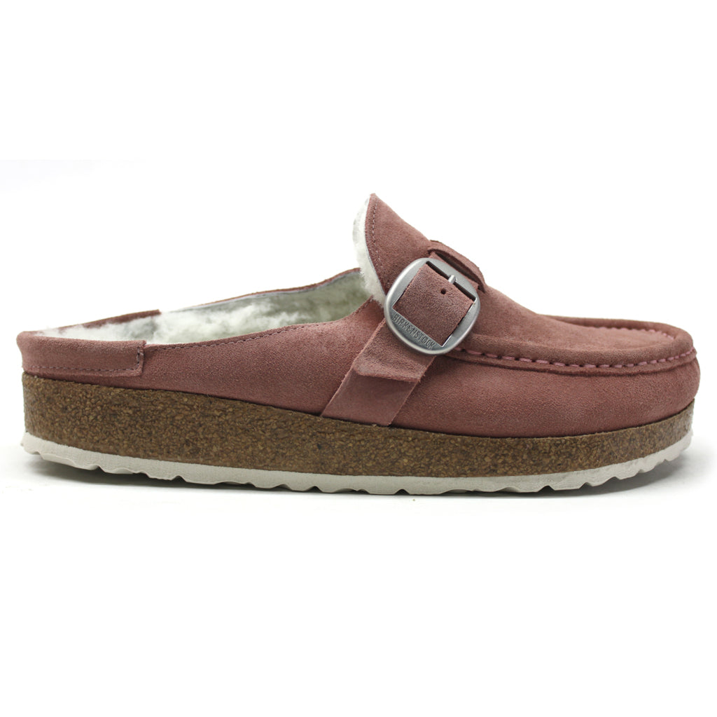 Birkenstock Buckley Shearling Suede Unisex Sandals#color_pink clay