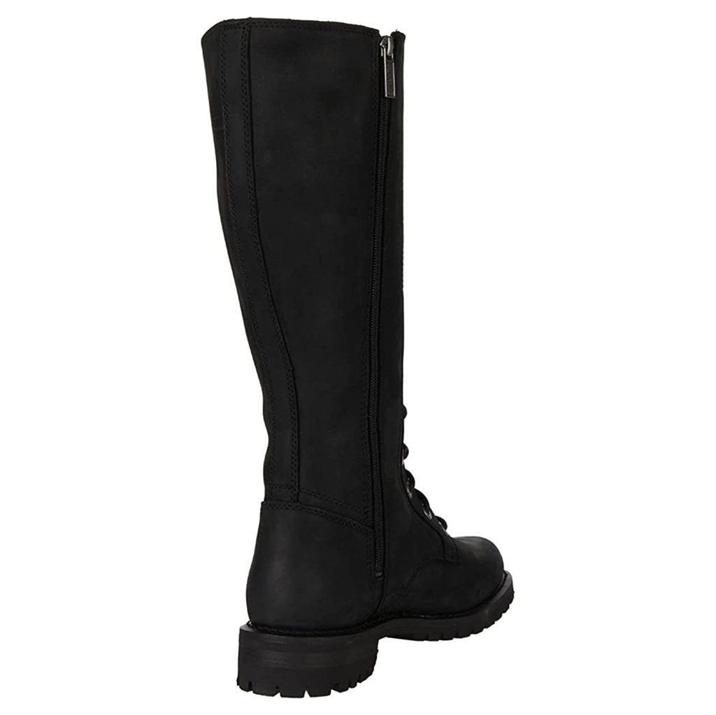 Harley Davidson Lornell Full Grain Leather Women's Knee High Riding Boots#color_black