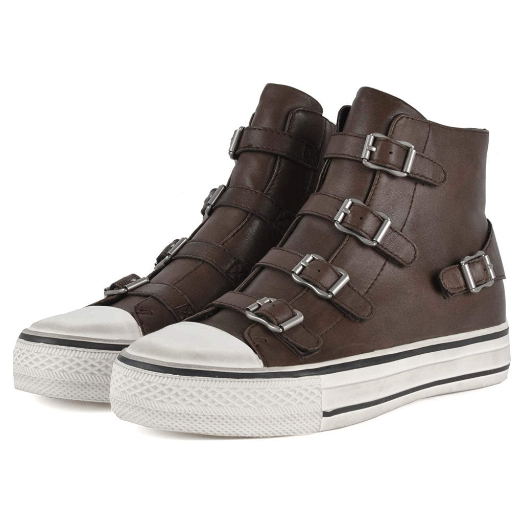 Ash Virgin Nappa Leather Women's High-Top Trainers#color_fango