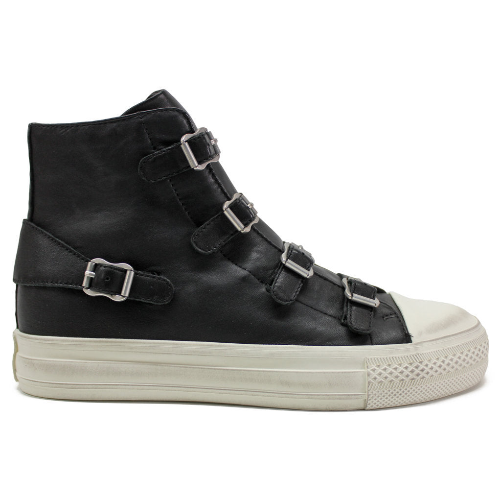 Womens Trainers Black Leather High Top Trainers Ash Virgin Nappa
