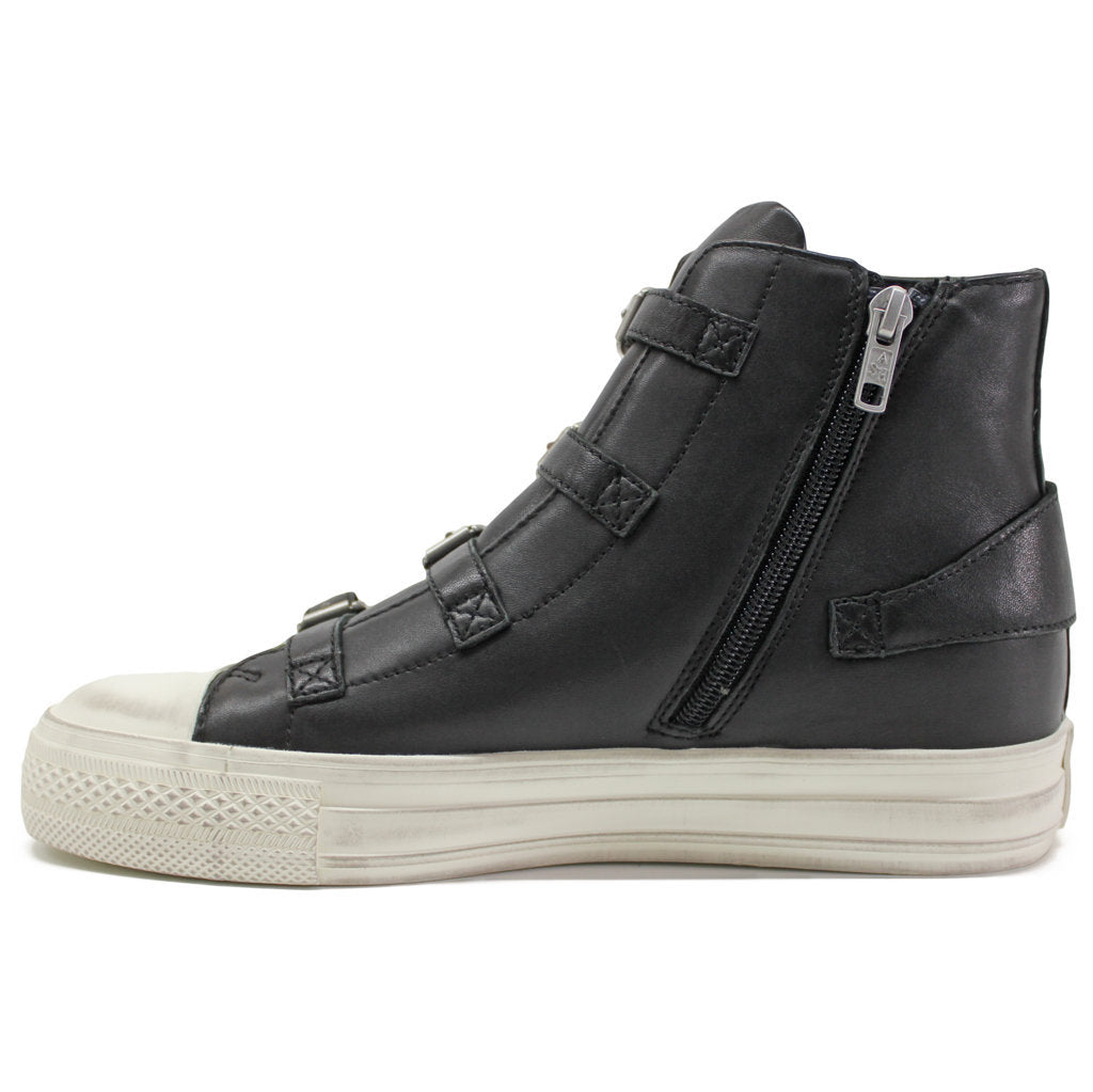 Ash Virgin Nappa Leather Women's High-Top Trainers#color_black white