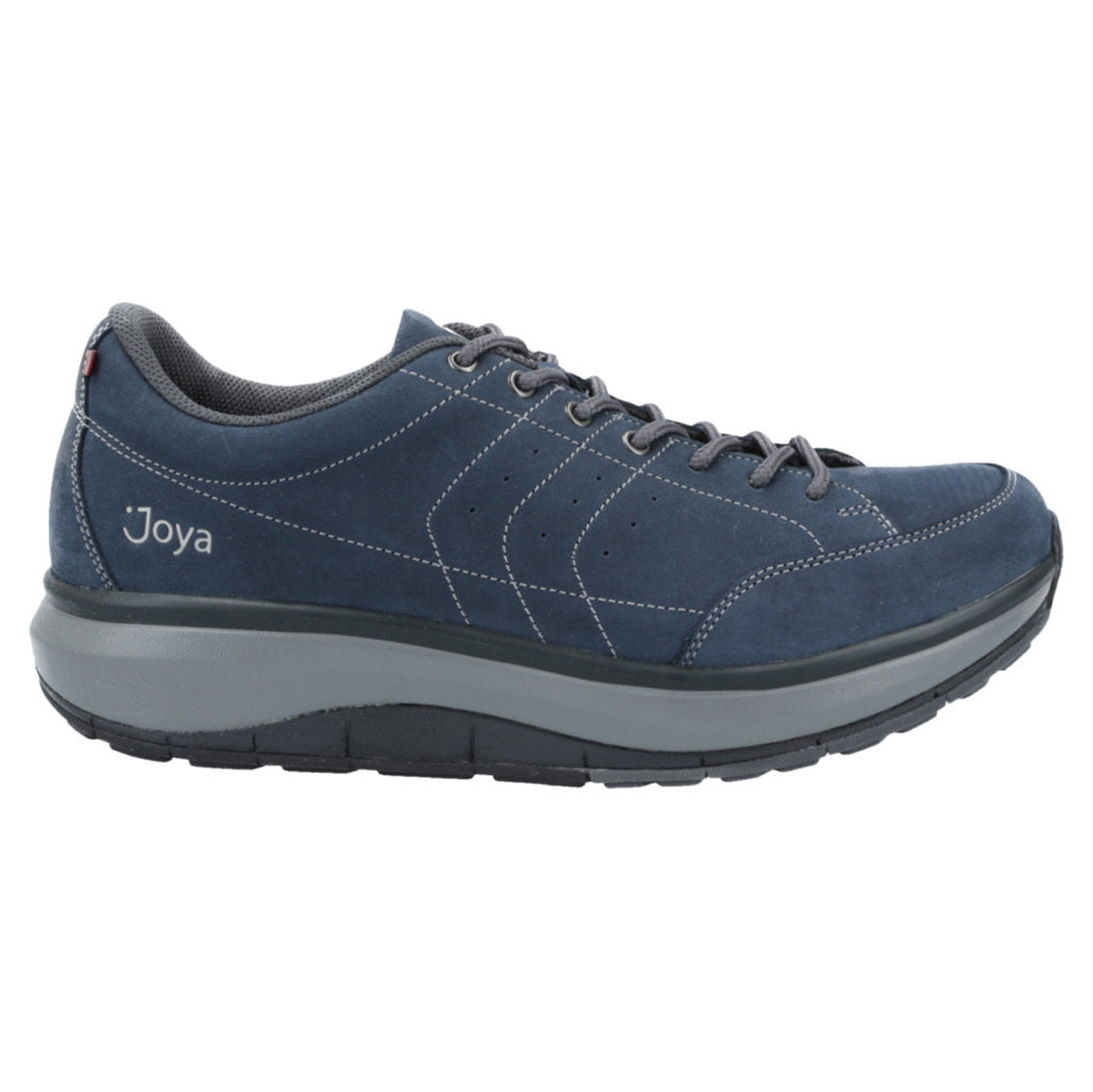 Joya Moscow Nubuck Leather Men's Extra Wide Trainers#color_dark blue