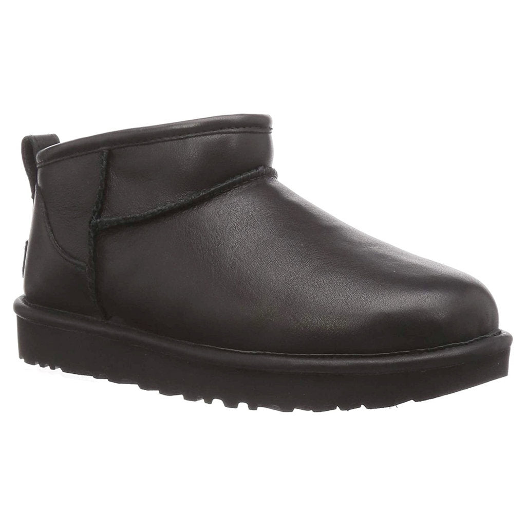 UGG Classic Ultra Mini Leather Women's Winter Boots#color_black