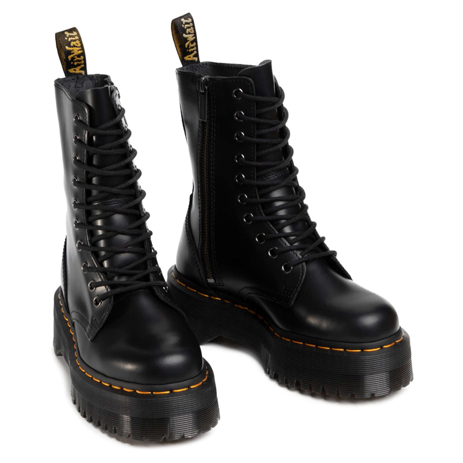 Dr. Martens Jadon Hi Polished Smooth leather Unisex Boots#color_black