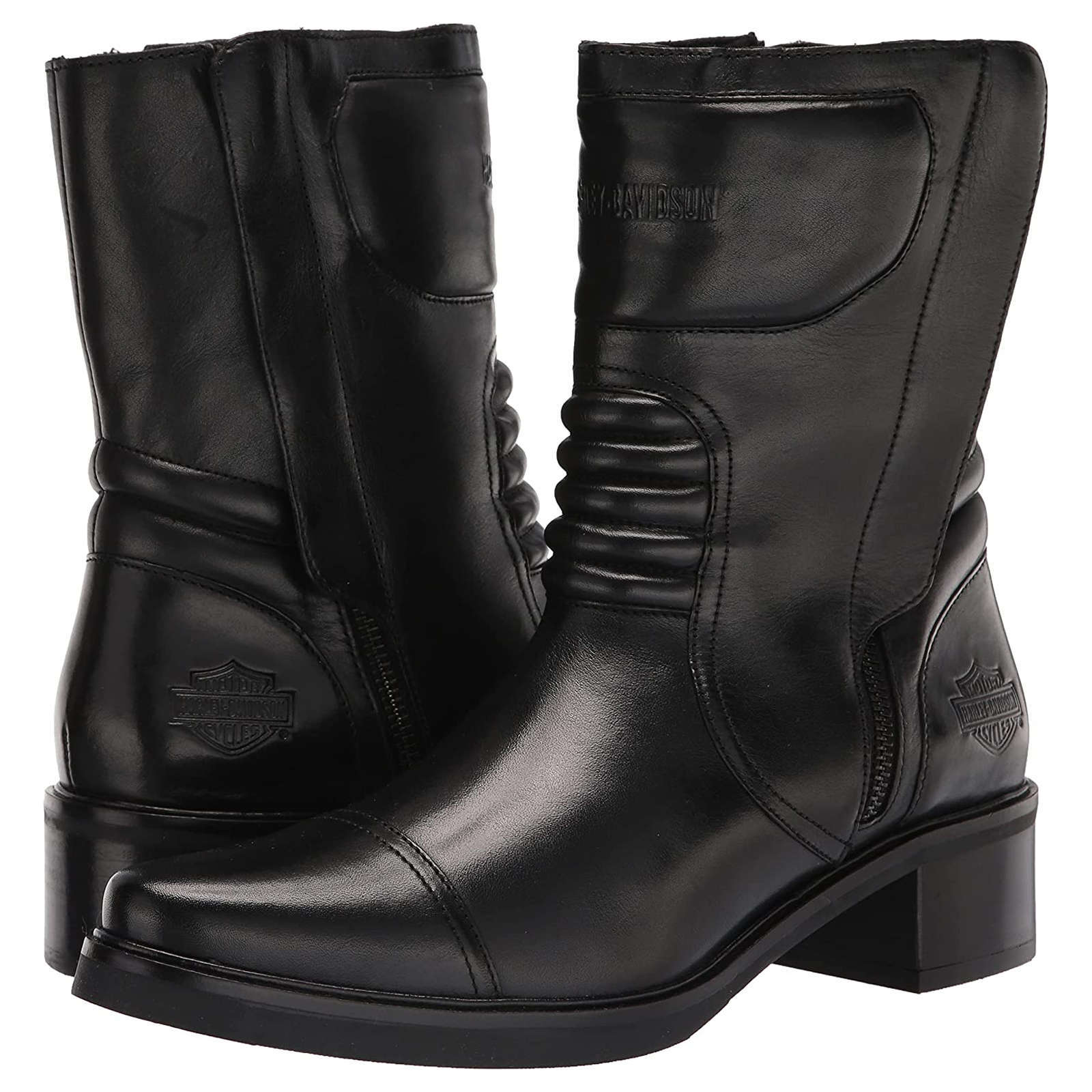 Harley Davidson Jerilyn Full Grain Leather Women's Riding Boots#color_black
