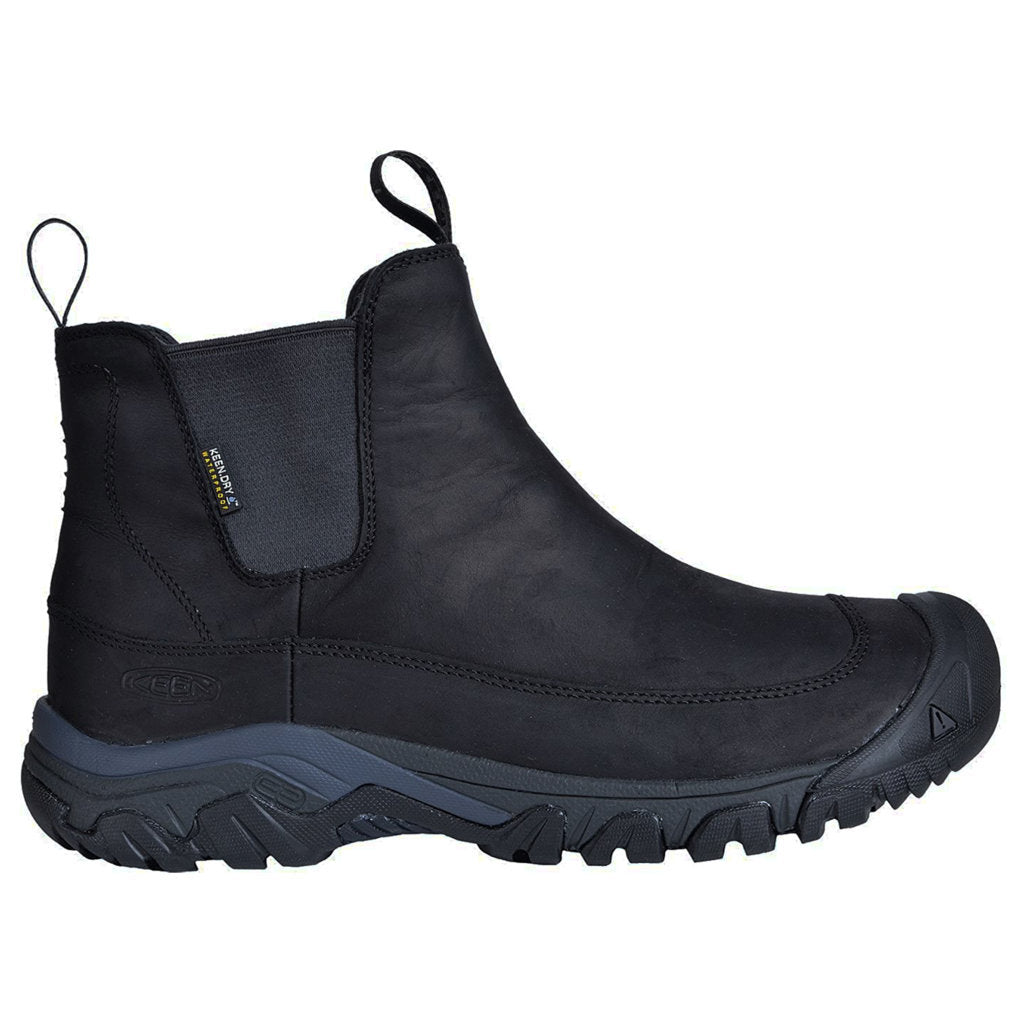 Keen Anchorage III Leather Men's Slip-On Waterproof Winter Boots#color_black raven