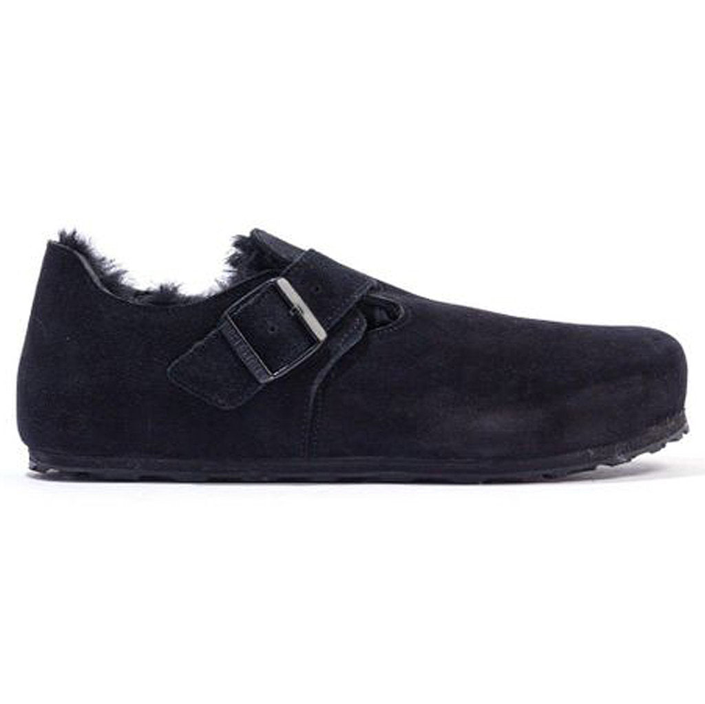 Birkenstock London Shearling Suede Unisex Shoes#color_shearling black