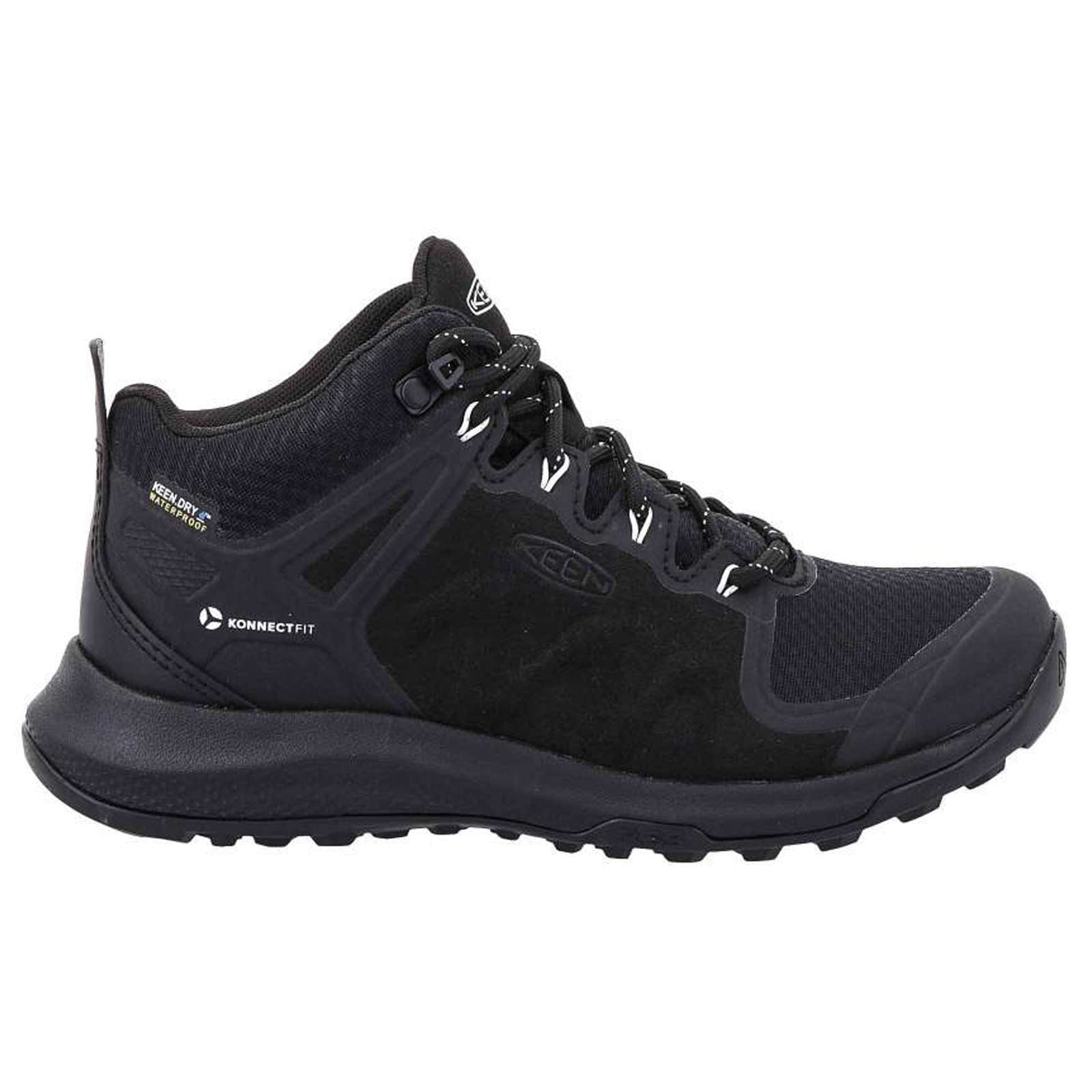 Keen Explore Mid Textile Women's Waterproof Hiking Boots#color_black star white