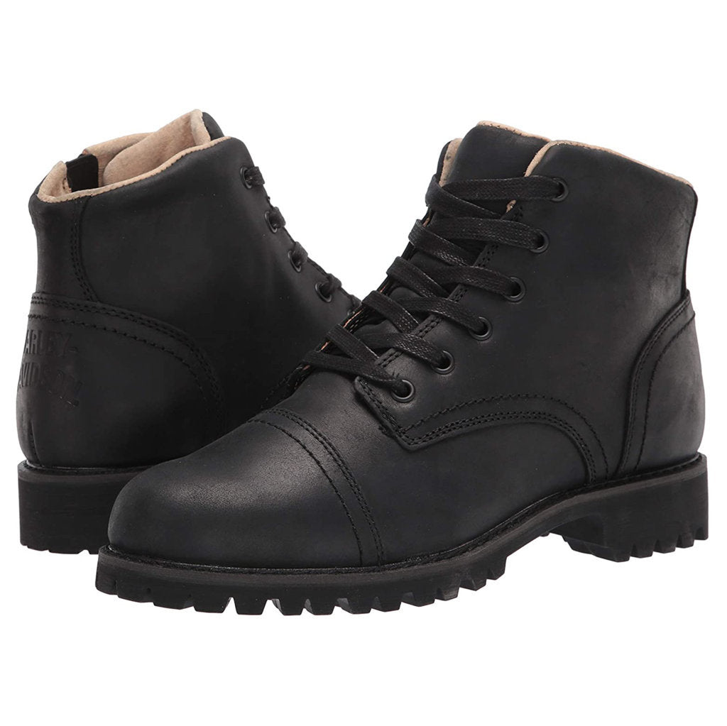 Harley Davidson Brentmoore Full Grain Leather Cap Toe Men's Riding Boots#color_black
