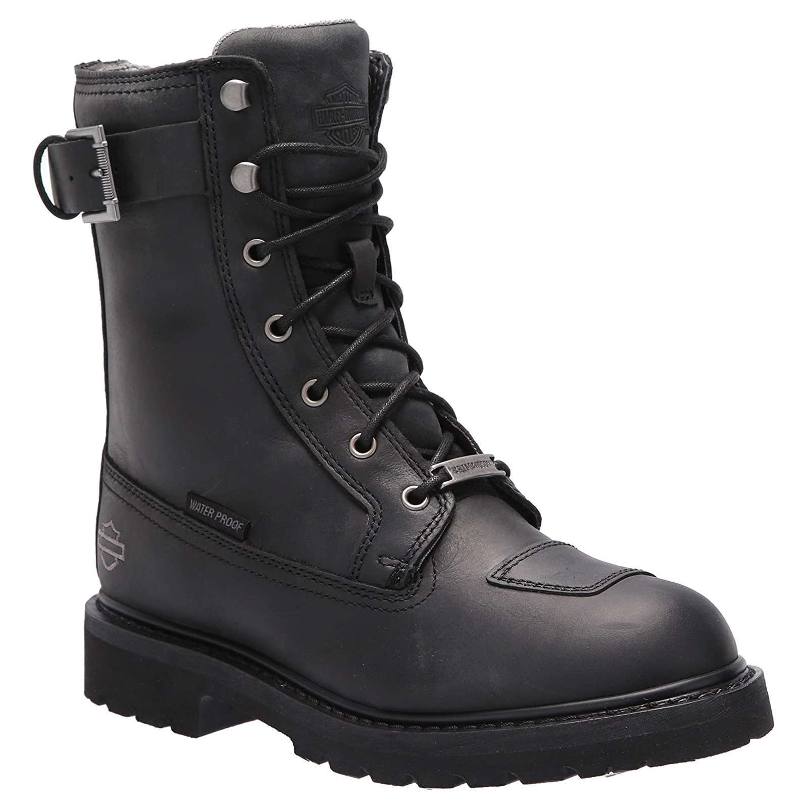 Harley Davidson Brosner Waterproof Full Grain Leather Men's Riding Boots#color_black