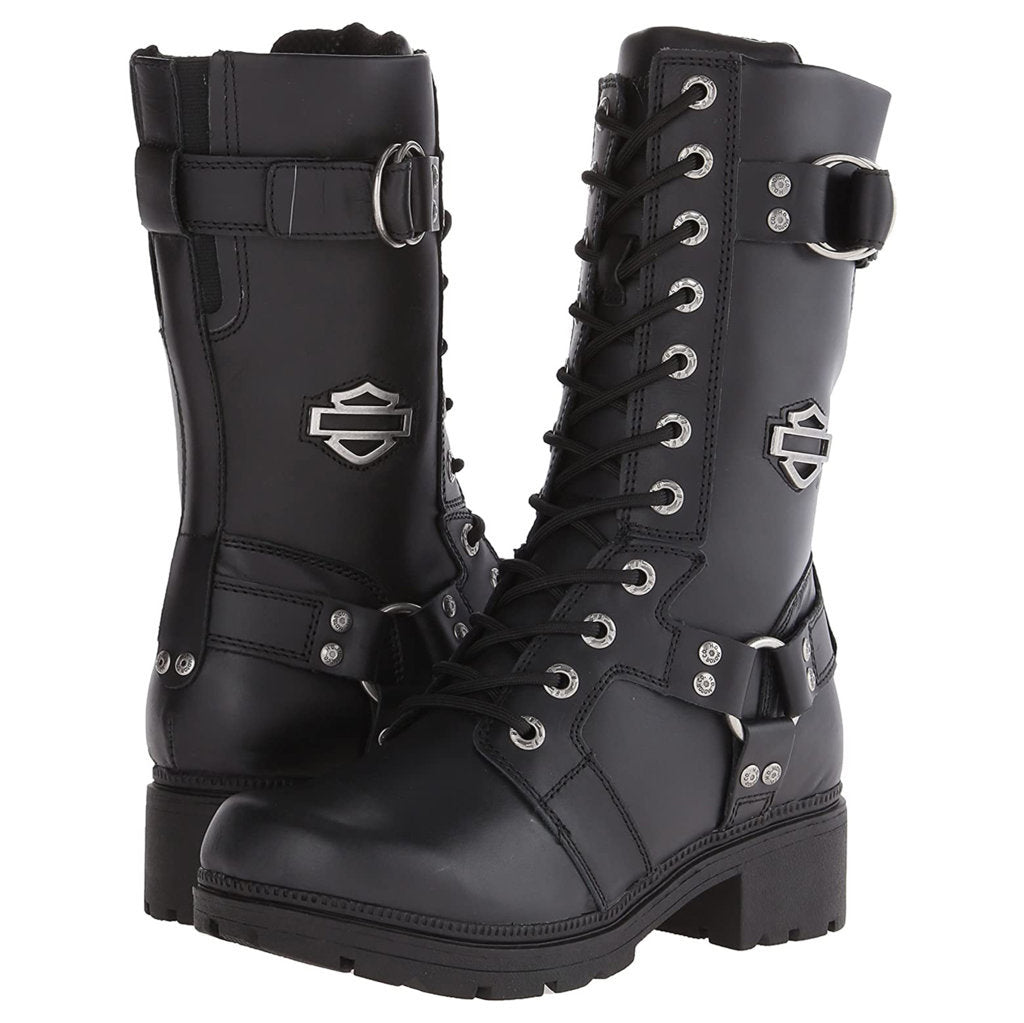 Harley Davidson Eda Full Grain Leather Women's Tall Riding Boots#color_black