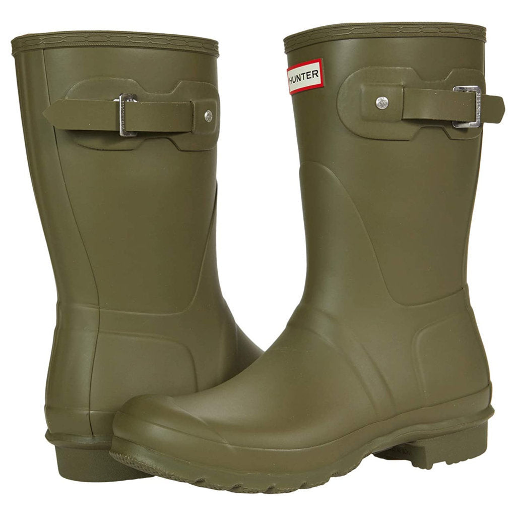 Hunter Original Short Rubber Womens Boots#color_olive green