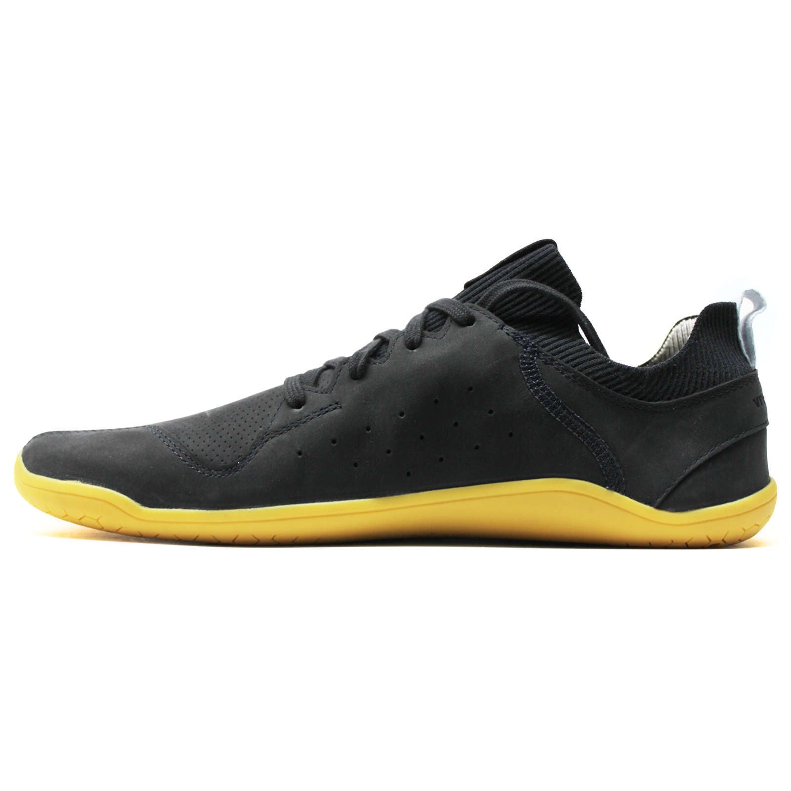 Vivobarefoot Primus Knit Lux II Leather Textile Mens Trainers#color_midnight