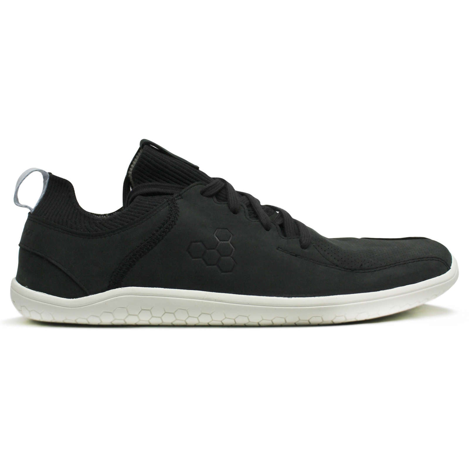 Vivobarefoot Primus Knit Lux II Leather Textile Mens Trainers#color_obsidian