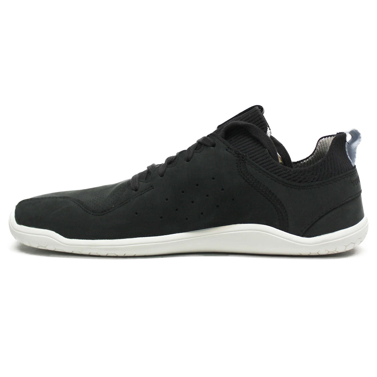 Vivobarefoot Primus Knit Lux II Leather Textile Mens Trainers#color_obsidian