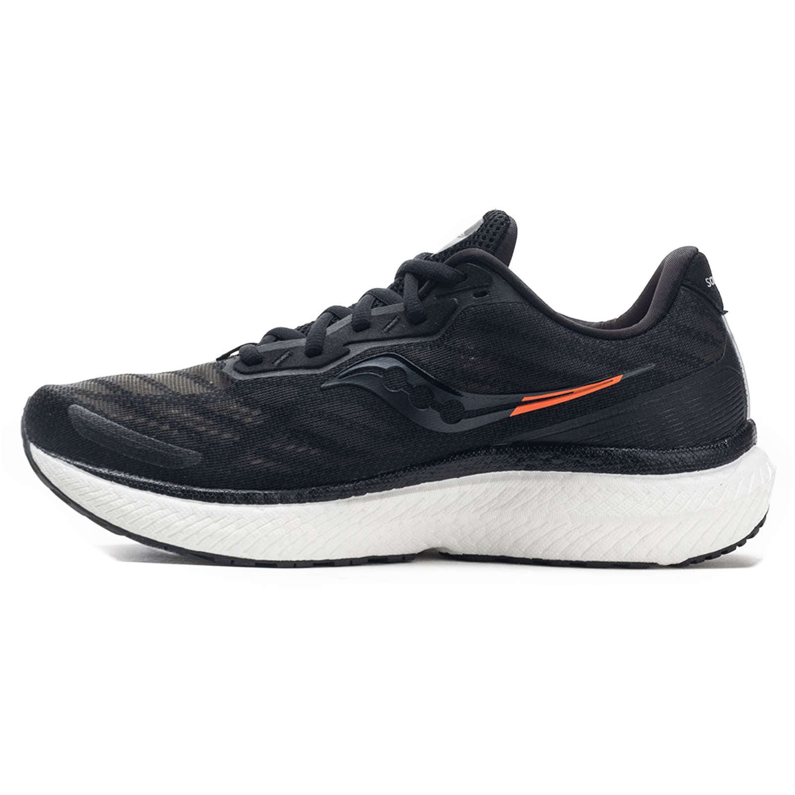 Saucony Triumph 19 Synthetic Textile Men's Running Shoes#color_black white