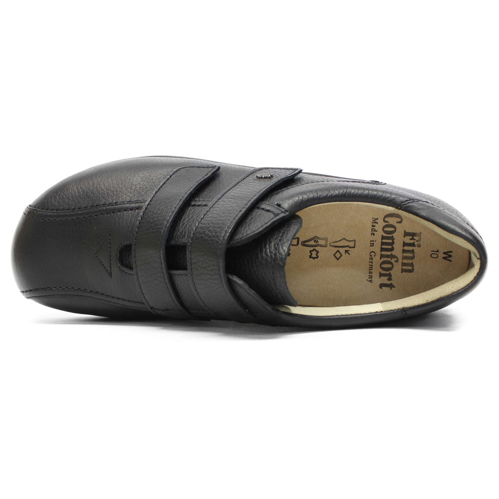 Finn Comfort Cambridge Full Grain Leather Men's Slip-On Shoes#color_black