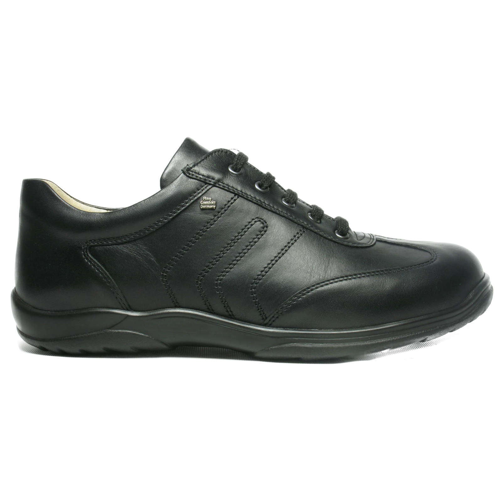Finn Comfort Syracuse Smooth Leather Men's Trainers#color_black