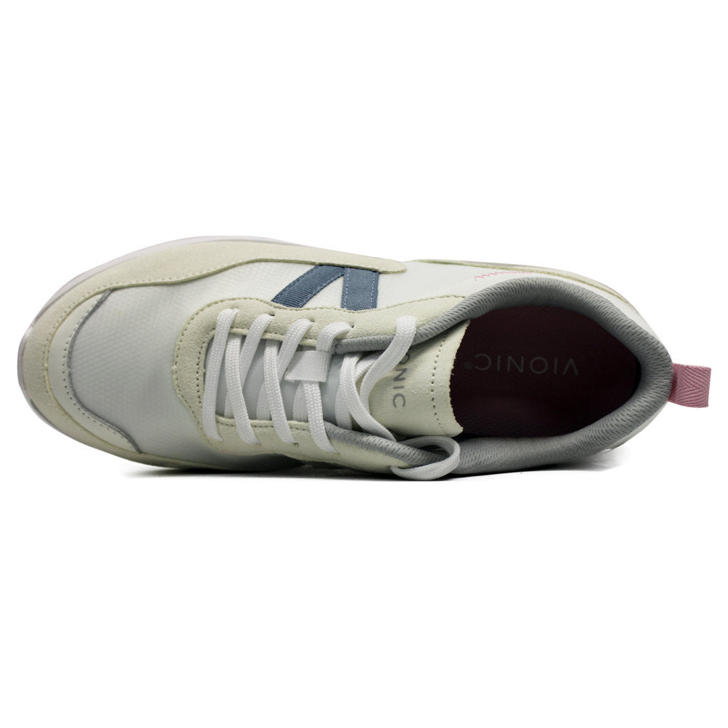 Vionic Ayse Leather Textile Womens Trainers#color_white
