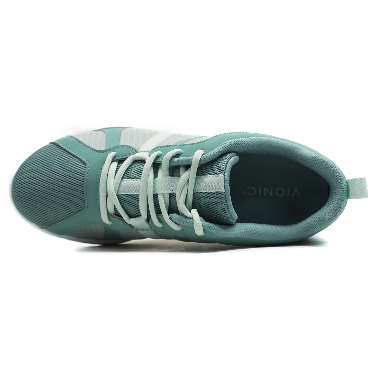 Vionic Brisk Radiant Synthetic Leather Womens Trainers#color_wasabi blue glass