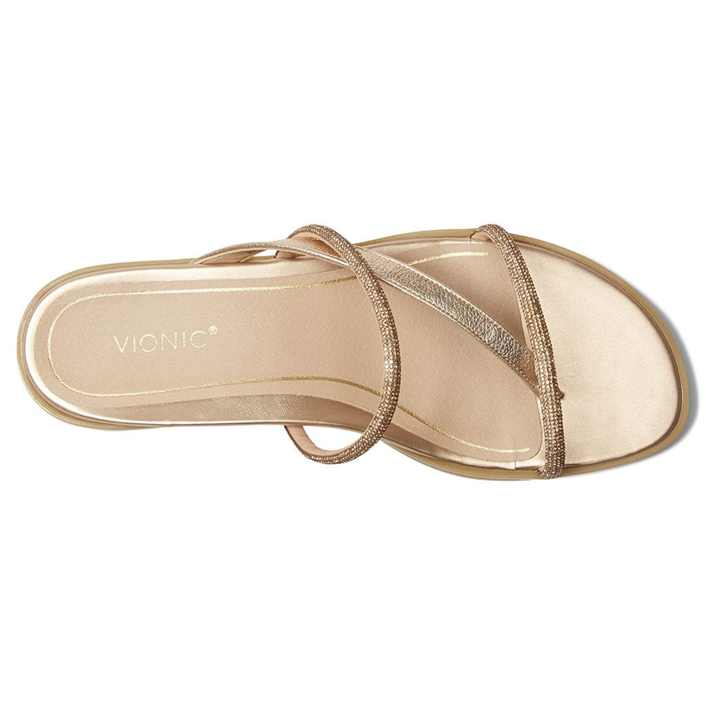 Vionic Citrine Prism Leather Womens Sandals#color_gold
