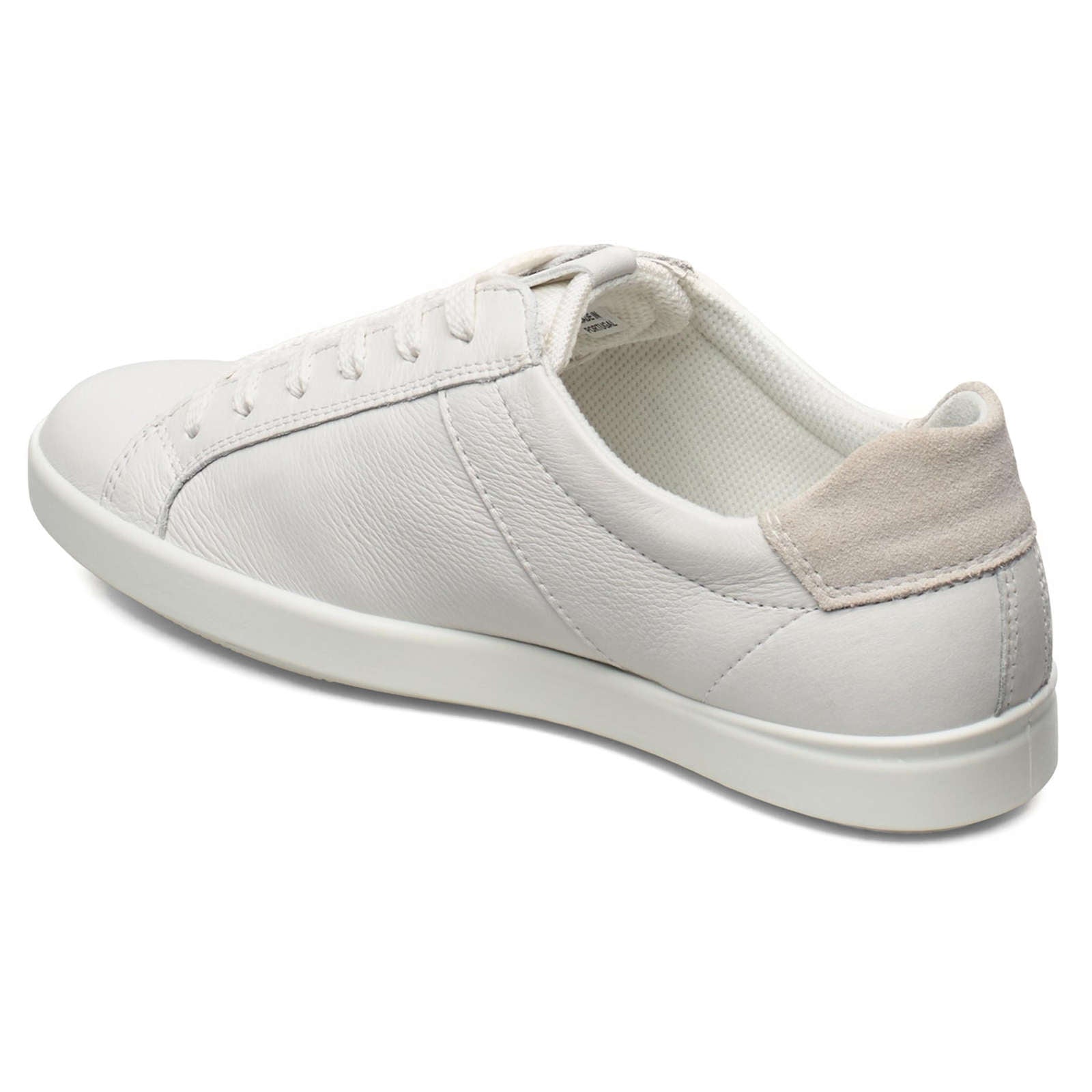 Ecco Leisure Leather Womens Trainers#color_white shadow