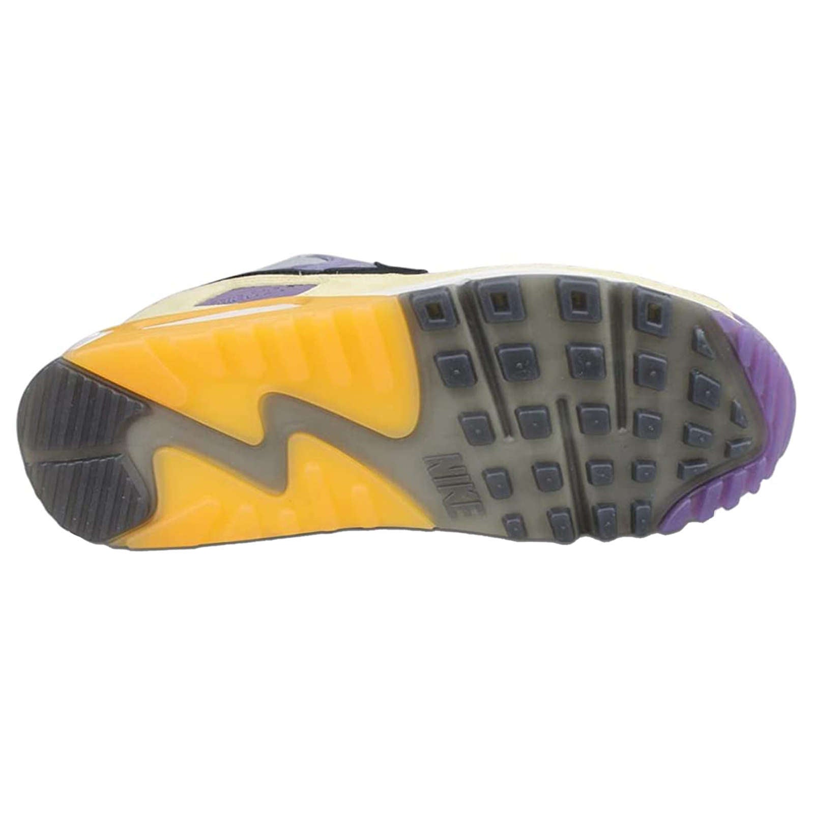 Nike Air Max 90 NRG Suede Leather Unisex Low-Top Trainers#color_court purple black lemon drop
