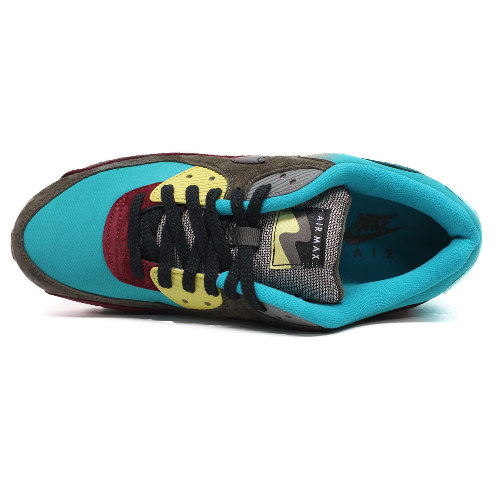 Nike Air Max 90 NRG Suede Leather Unisex Low-Top Trainers#color_ridgerock black turbo green